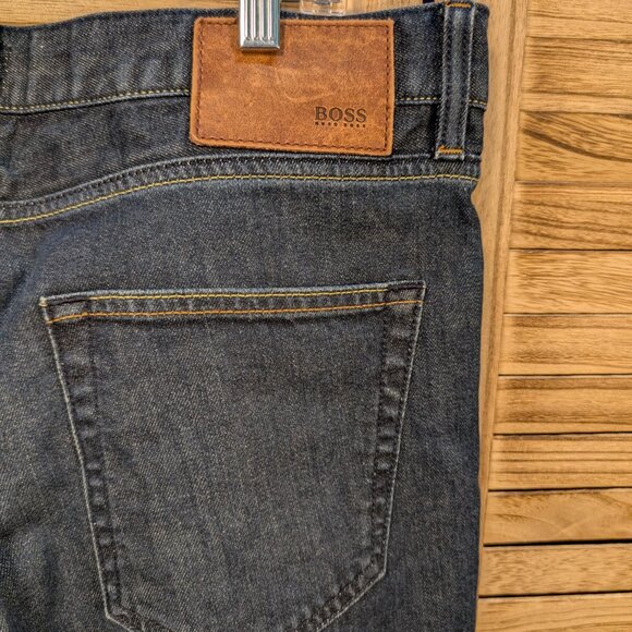 BOSS Hugo Boss Scout 1 Stretch Regular Fit Dark Blue Denim Jeans Size 34/34 - Picture 8 of 14